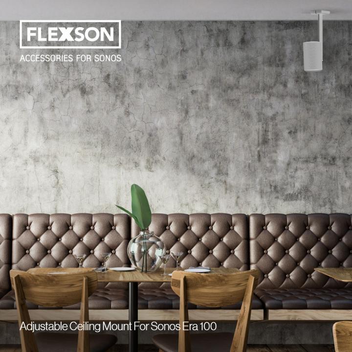Productafbeelding Flexson SUPPORT PLAFOND ERA 100 -BlancSupport plafond ERA 100 (1 stuk, Wandmontage, Draaibaar, Kantelbaar)