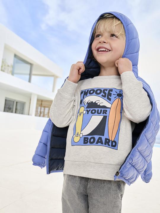 Image du produit Vertbaudet Jungen Sweatshirt mit grossem Skater-Motiv, Recycling-Polyester (92)
