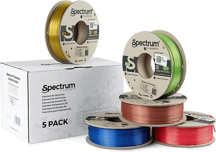 Actual product image Filament PLA Silk (PLA, 1.75 mm, 250 g, Gold, Copper, Green, Blue, Red)