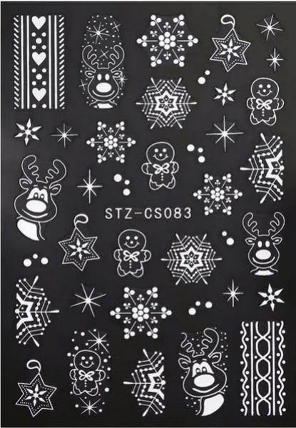 Produktbild Nagellack24 Nail Art Sticker selbstklebend - Weihnachten Weiss