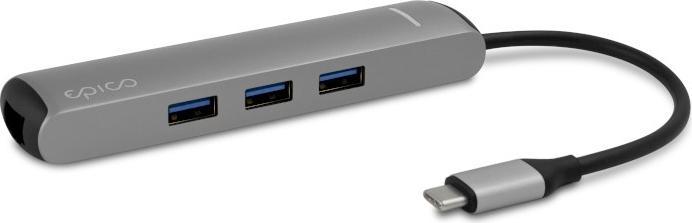 Produktbild Epico 9915112100019 laptop dock/port replicator USB 3.2 Gen 1 (3.1 Gen 1) Type-C Black, Silver (USB-C, 6 Ports)