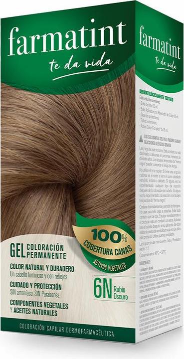 Farmatint gel coloración permanente #6n-rubio oscuro (6n)