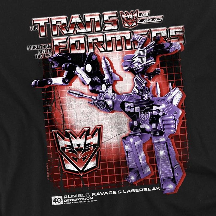 Actual product image Transformers Mens Rumble Ravage Laserbreak 40th T-Shirt (XXL)
