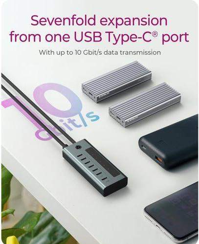 Actual product image Icy Box IB-HUB1457-C31 (USB-C, 7 Ports)