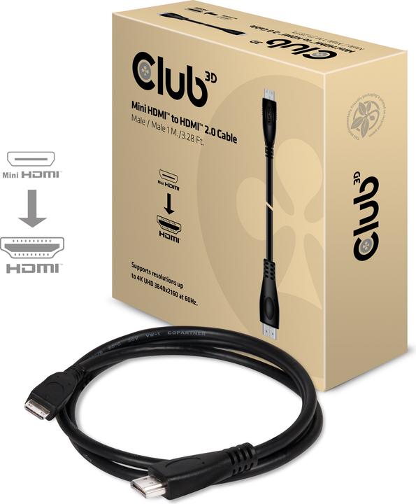 Produktbild Club 3D HDMI (Typ A) — mini HDMI (Typ C) (1 m, HDMI)