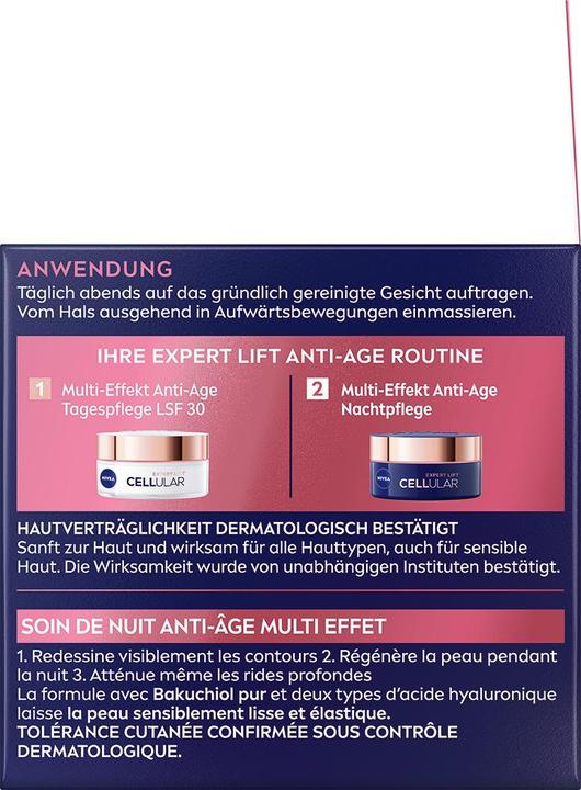 Image du produit NIVEA Cellulaire Expert Lift Soin de Nuit Anti-Age (50 ml, Crème de nuit)