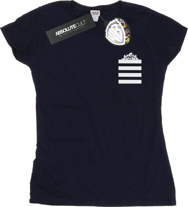Looney Tunes Taz Stripes Faux Pocket TShirt (XL)