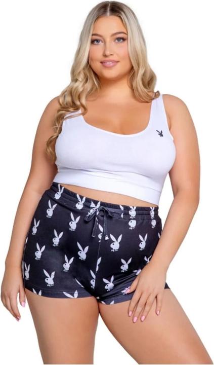Immagine prodotto Playboy Lingerie - Set 2 pezzi Slumber Bunny - Bianco e nero (XXL)