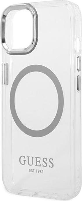 Image du produit Guess GUHMP14SHTRMS iPhone 14 6,1" srebrny/silver hard case Metal Outline Magsafe (Apple iPhone 14, Apple iPhone 13)