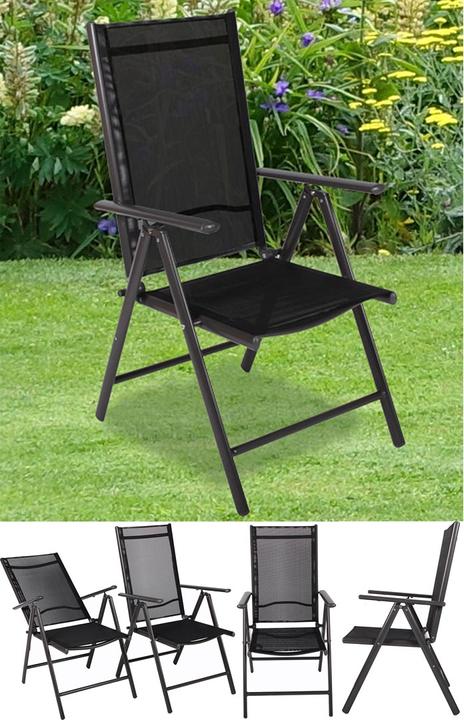 Actual product image VCM Set aluminum folding garden chair high back