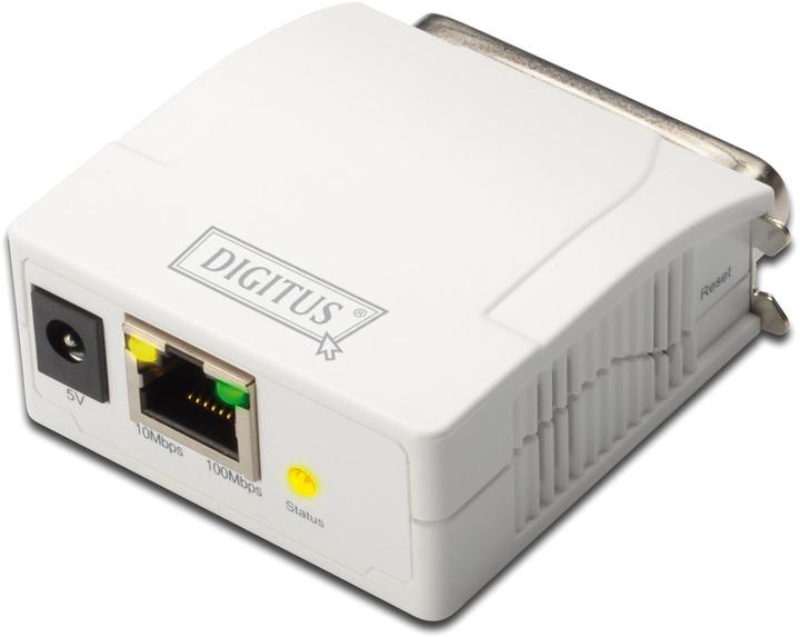 Actual product image Digitus Fast Ethernet print server 1xParallel 1xRJ-45 incl. power supply unit