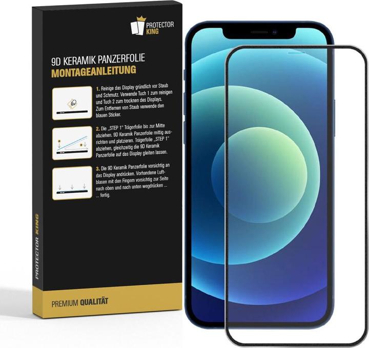 Actual product image Protectorking 3x Ceramic-Glass Full Cover HD Klar (3 Piece, Apple iPhone 12 Pro Max)