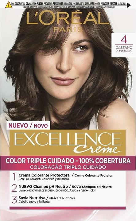 Actual product image L'Oréal Paris EXCELLENCE cream ink #4 castaño (Chestnut)
