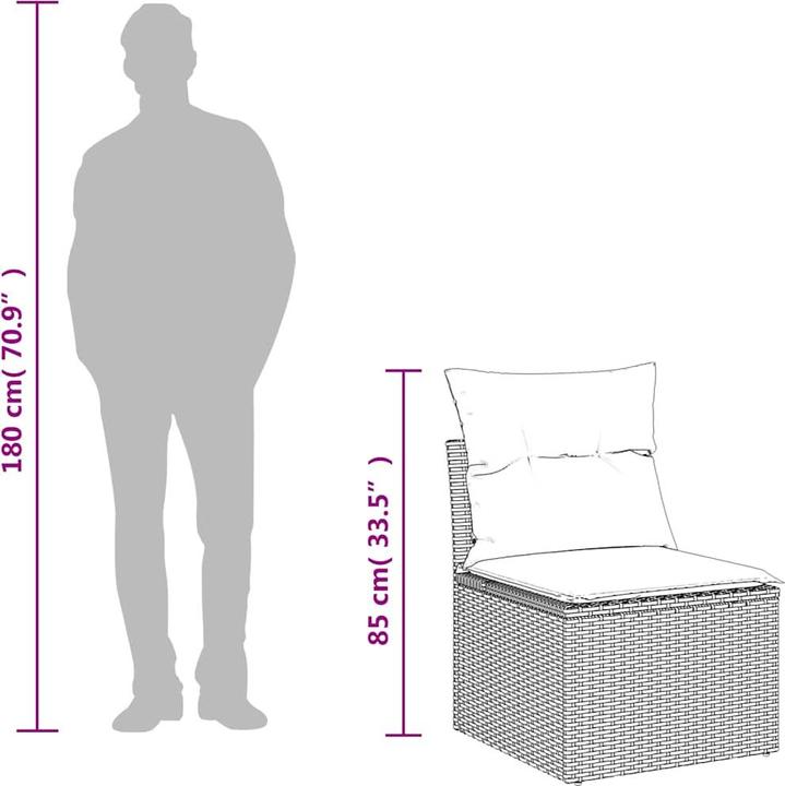Produktbild VidaXL Gartenmöbel Sofa Garnitur Lounge Sitzgruppe 7-tlg. Braun Poly Rattan