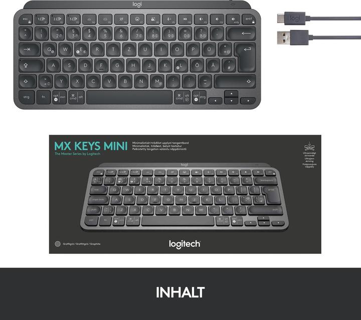 Image du produit Logitech MX Keys Mini (DE, Sans fil)