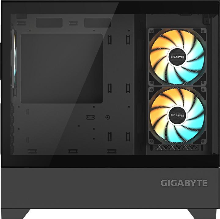 Produktbild Gigabyte case GB-C201P - Mid tower - 2xUSB 3.0 - 3x 120mm ARGB Fan - black (mATX, Mini-ITX)