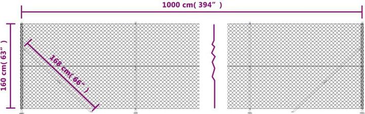 Immagine prodotto VidaXL Maschendrahtzaun mit Bodenflansch Anthrazit 1,6x10 m