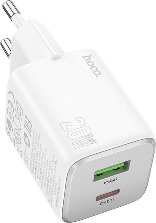 Produktbild Hoco Adapter charger USB A + Type C PD QC 3A 20W N41 white (20 W)
