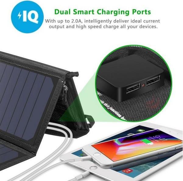 Actual product image Choetech USB solar charger (19 W, 0.48 kg)