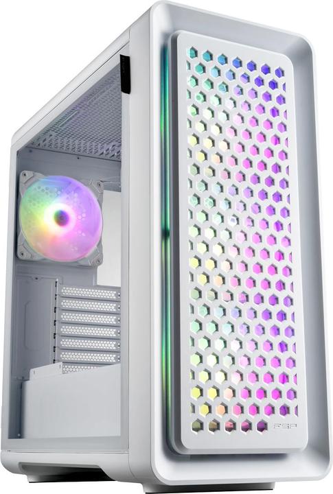 Actual product image Fortron FSP CUT593P E-ATX Ultra Tower 3xARGB WHITE (mATX, Mini-ITX, ATX)