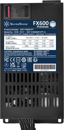 Produktbild Silverstone SST-FX600-PT FX600 Platinum Netzteil - 600 Watt (600 W)
