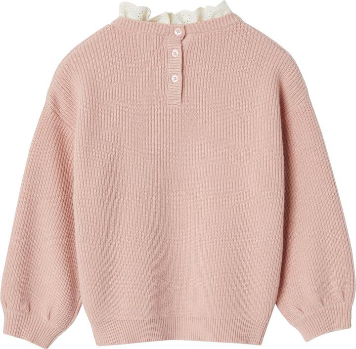 Vertbaudet Mädchen Pullover mit Volantkragen, Capsule Collection MAMA, TOCHTER & BABY Oeko-Tex
