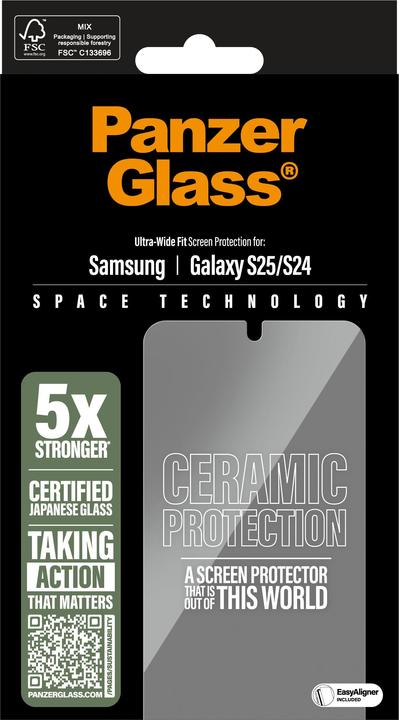 Actual product image PanzerGlass Ceramic Displayschutz (1 Piece, Samsung Galaxy S25, Samsung Galaxy S24)
