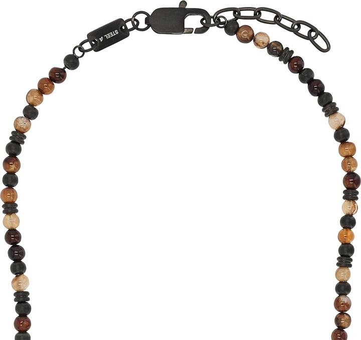 Produktbild S.Oliver Halsschmuck für Jungs, Edelstahl, Steel Beads, Achat (Edelstahl, 3 cm)