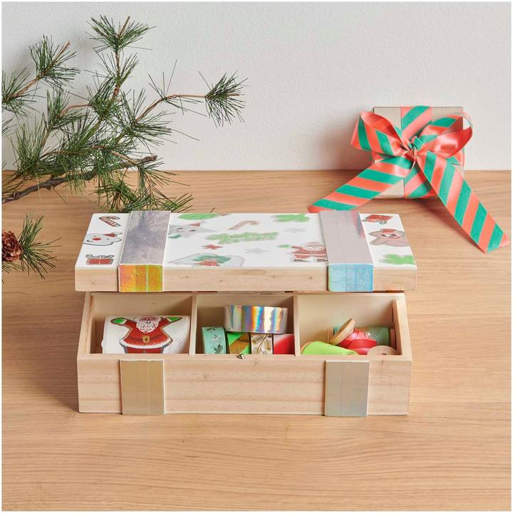 Image du produit Rico Design Caisse en bois / boîte de rangement à 6 compartiments