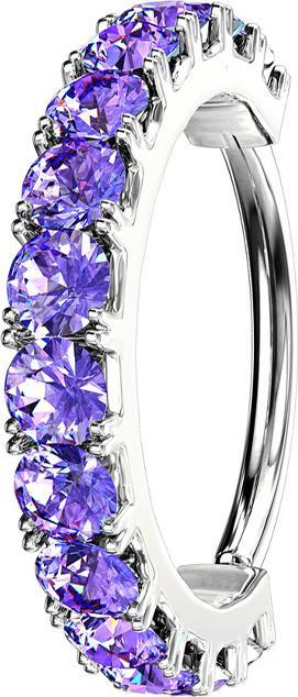 Image du produit Star Piercing Micro piercing anneau argent arc de cristal tanzanite (Laiton)