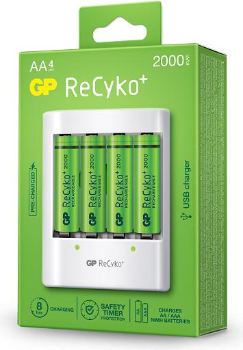 Image du produit GP Batteries ReCyko U411, Batterie rechargeable, AA, nickel-métal hydrure (NiMH), 1,2 V, 4 pièce(s) (4 pcs, AA, 2000 mAh)