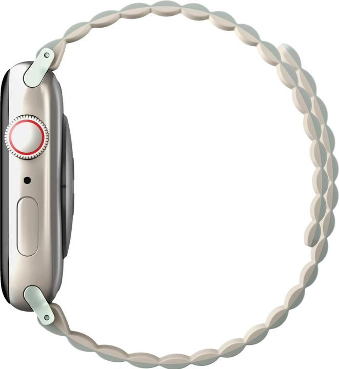 Actual product image Uniq pasek Revix Apple Watch Series 1/2/3/4/5/6/7/8/SE/SE2 38/40/41mm. Reversible Magnetic zielony-b (Silicone, Stainless steel)