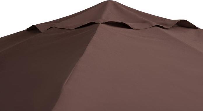 Actual product image Swisshandel24 Replacement roof for gazebo gazebo roof gazebo cover, sun protection polyester coffee 2.93 x 2.93 m (298 cm, 295 cm)