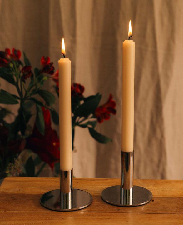 Actual product image Esmée Candle holder for pillar candles in silver, H 9.5 cm x Ø 10 cm
