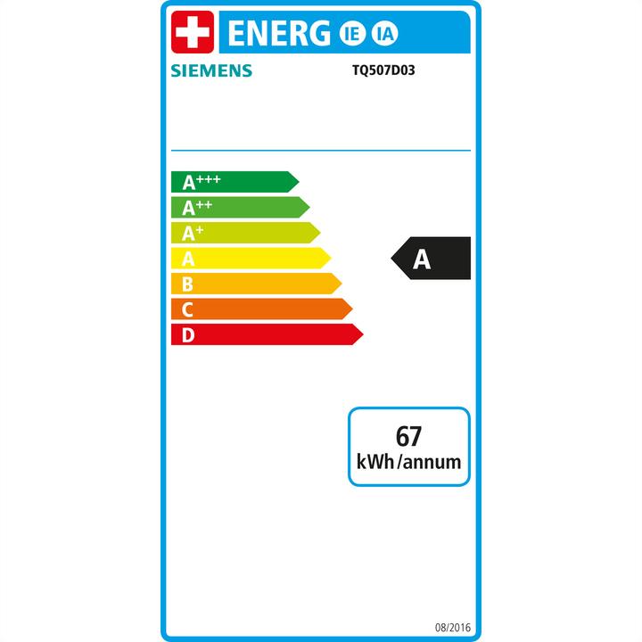 Label énergétique Siemens EQ.500 Intégral (Prise UE)