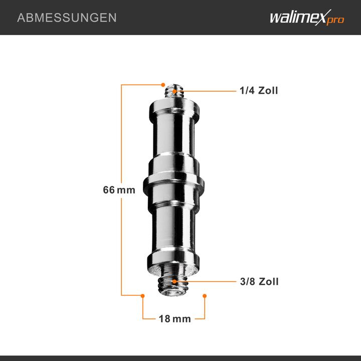 Actual product image Walimex Set 3x Spigot Gewinde Adapter 3/8" 1/4" Fotografie Kamera Zubehör Stativ (Stand adapter)