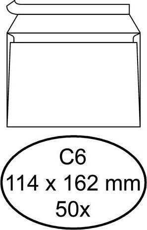 Actual product image Quantore 50 white self-adhesive envelopes C6 114 x 162 mm (114 x 162 mm, 50 x)