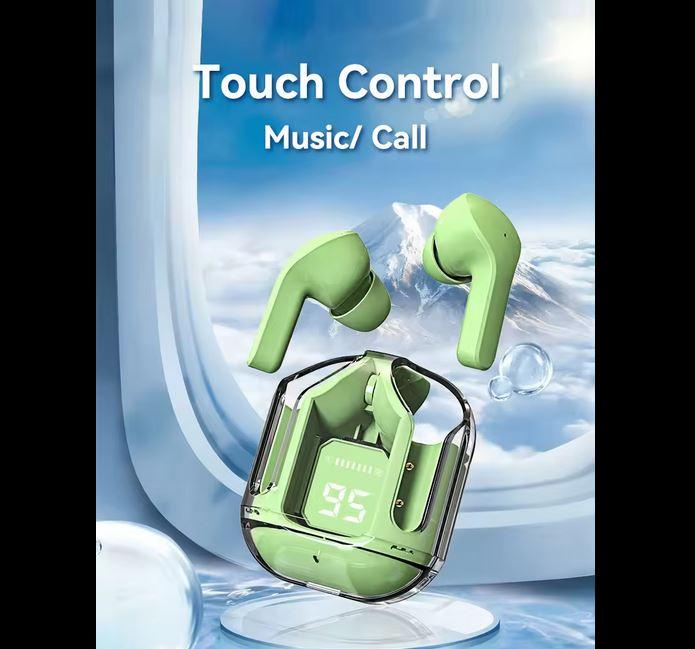 Image du produit PhoneLook Ecouteurs sans fil Bluetooth 5.3 Crystal Pods TWS In-Ear transparents + affichage LED (Sans fil)