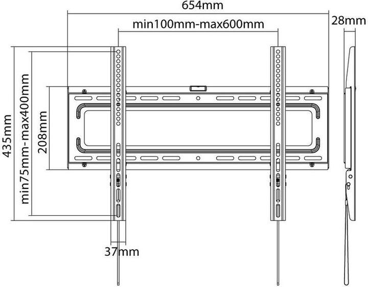 Produktbild Xantron Strongline 42 (Wand, 75", 50 kg)
