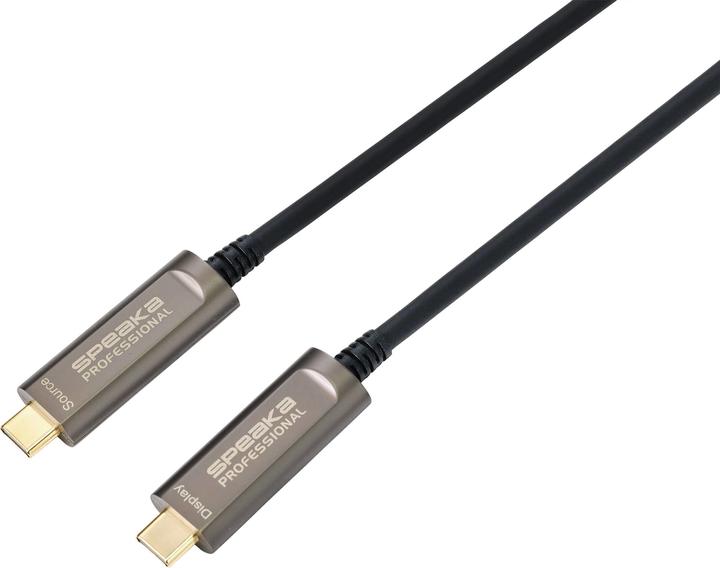 Produktbild SpeaKa Professional USB-C / DisplayPort Anschlusskabel 10.00m SP-9505620 TPE-Mantel Schwarz (1x U... (10 m, DisplayPort)