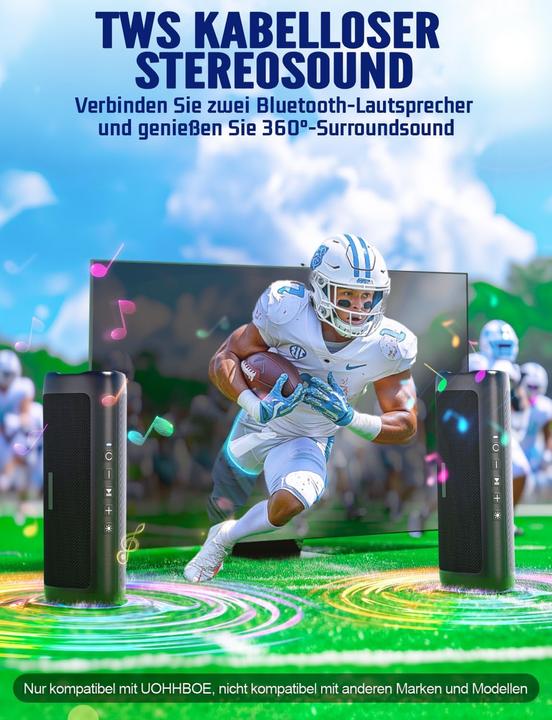Produktbild Uohhboe Tragbarer Bluetooth-Lautsprecher (24 h, Akkubetrieb)