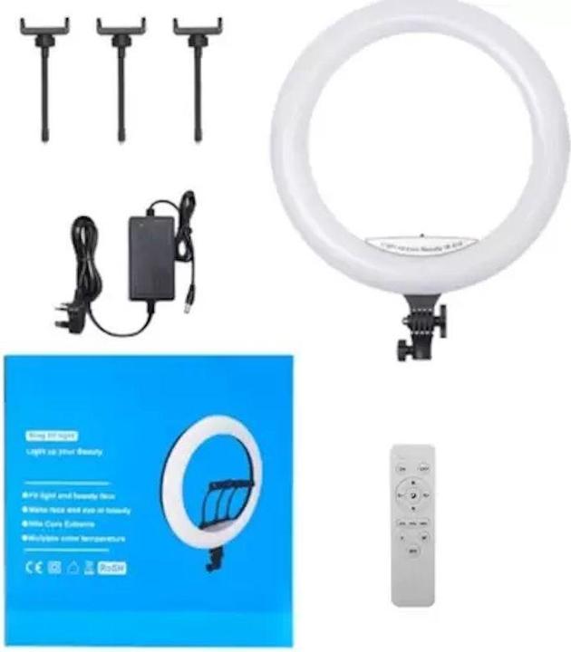 Image du produit iLike Elight SR18 45cm anneau lumineux LED avec 3x support Smartphone + adaptateur 220V + télécommande BT