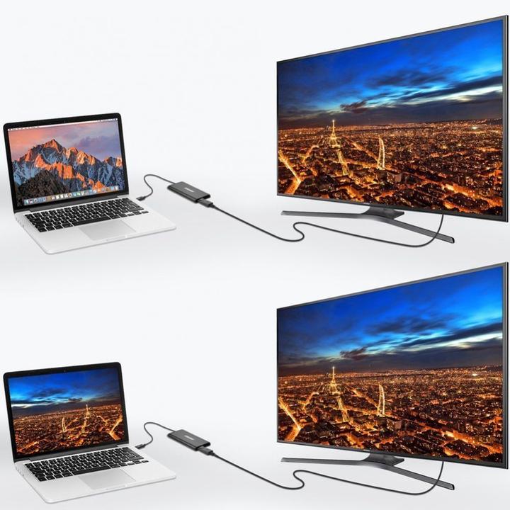 Immagine prodotto Choetech Adattatore da USB Type-C Thunderbolt 3 (40 Gbit/s) a 2 x DisplayPort 4K 60 Hz Nero (HU (USB-C, 8.50 cm)