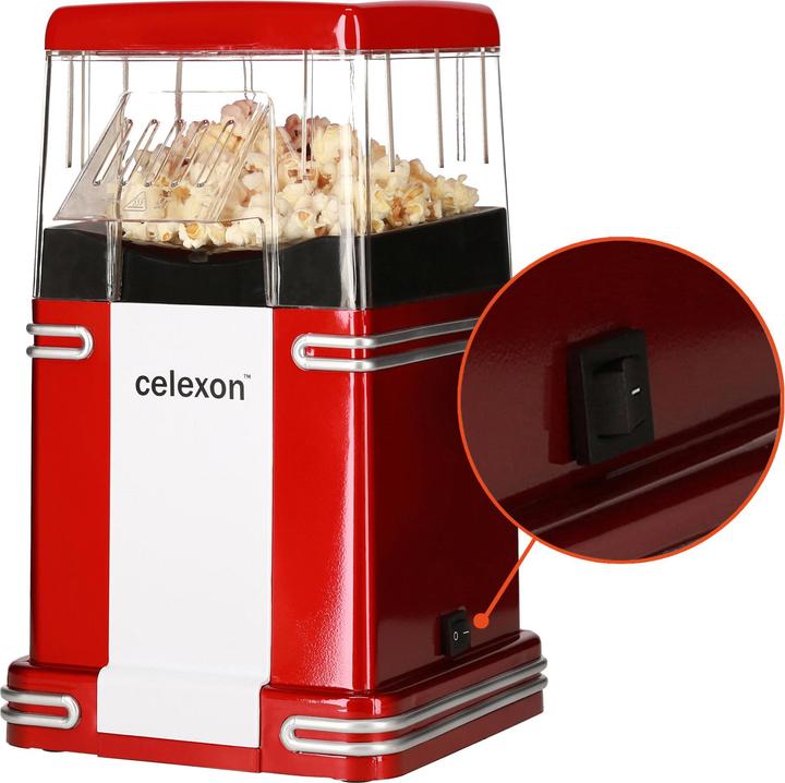 Image du produit Celexon CinePop CP250 Machine à pop-corn au look rétro avec couvercle pour le dosage Quantité de
