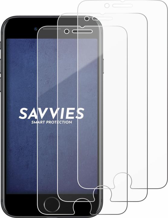 Immagine prodotto Savvies Vetro Temperato Pellicola Protettiva (3 Pezzo/i, Apple iPhone 7, Apple iPhone 8)