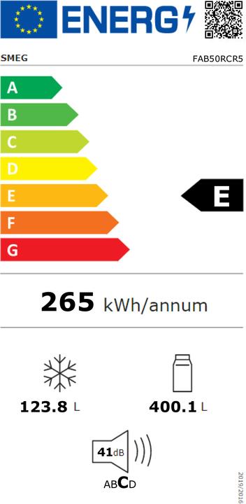 Energy Label Smeg Refrigerator FAB50RCR5 (524 l)