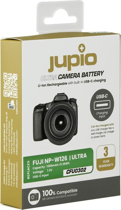 Image du produit Jupio Fujifilm NP-W126S USB-C (Batterie de l'appareil photo)