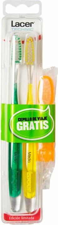 Produktbild Lacer Medium Double Brush Reisebürste (Mittel, 2 x)