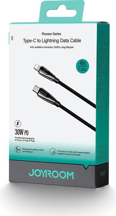 Image du produit Joyroom Câble Pioneer Series SA31-CL3 USB-C / Lightning 30W 1,2m - noir (1.20 m, 30 W)