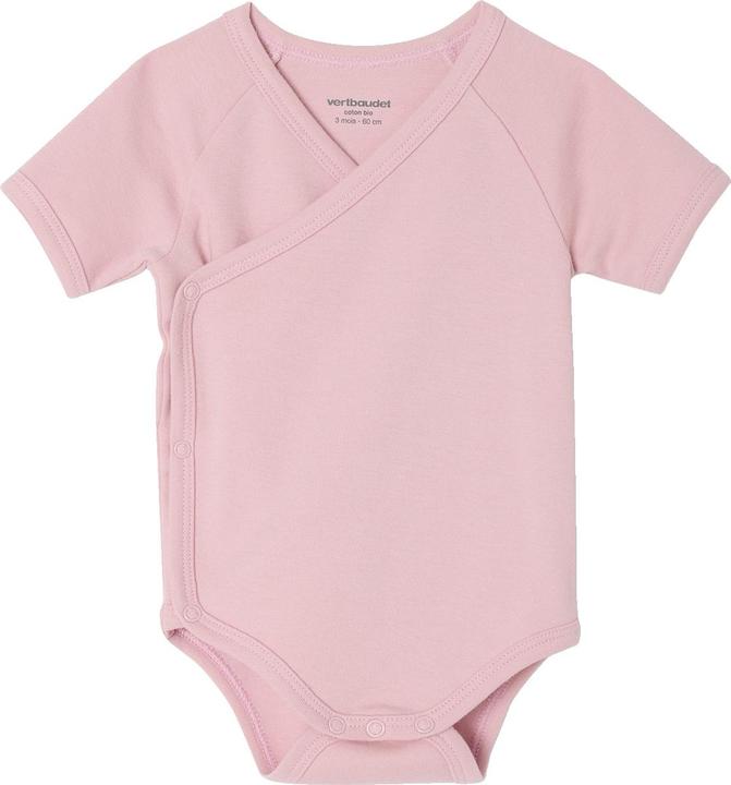 Actual product image Vertbaudet Bio-Kollektion: 3er-Pack Baby Wickelbodys mit kurzen Ärmeln PETIT COEUR (56)